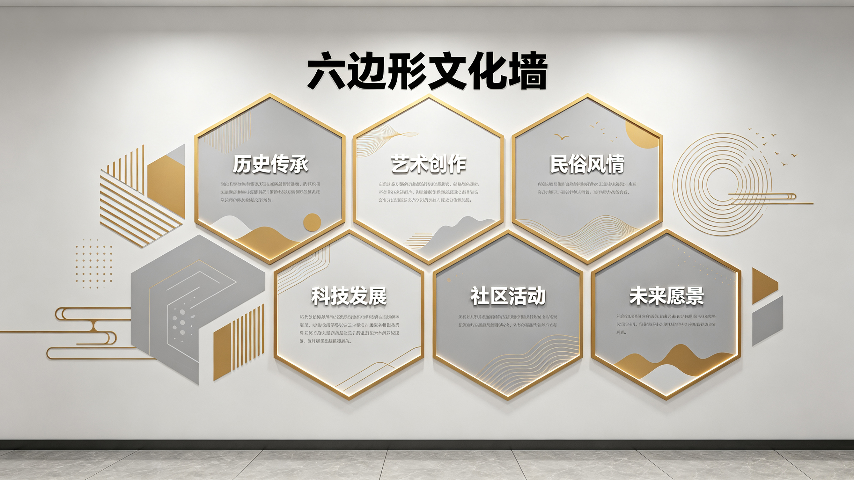 开江企业文化墙 | 六边形信息美学